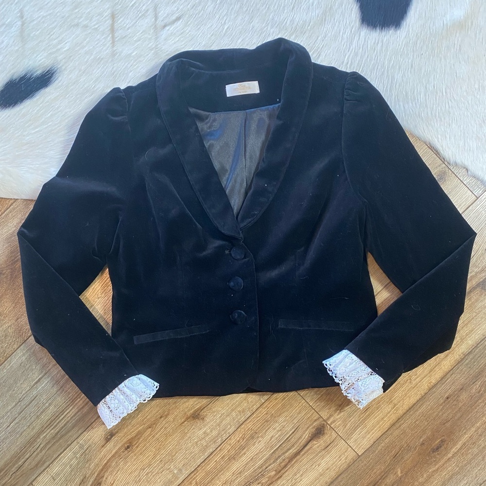 Erin Fetherston For Target Black Velvet Jacket/Blazer